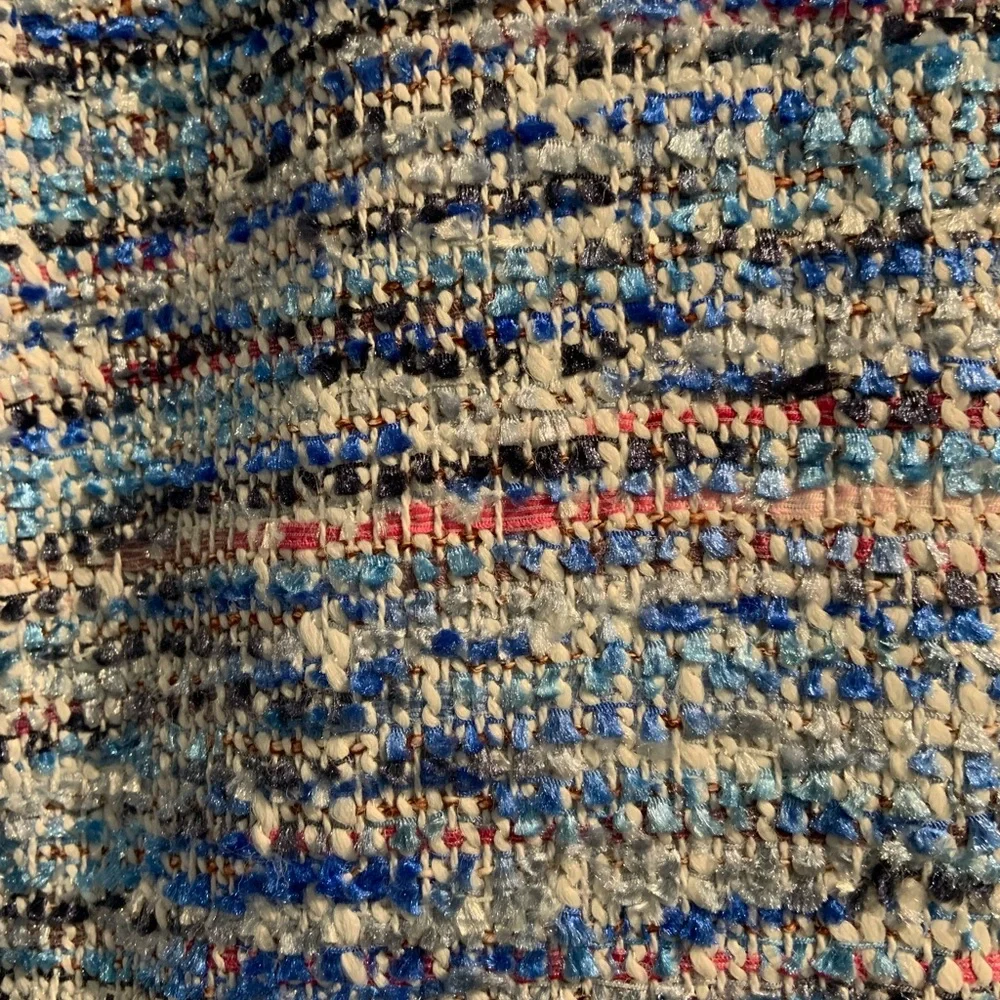 J. McLaughlin Classic Blue Tweed Pencil Skirt Side Zippered Women’s Size 10 - Picture 3 of 10